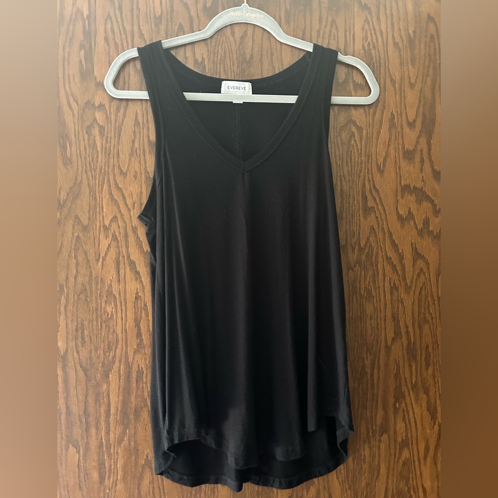 Evereve Black Asymmetrical Sleeveless Tank Top
